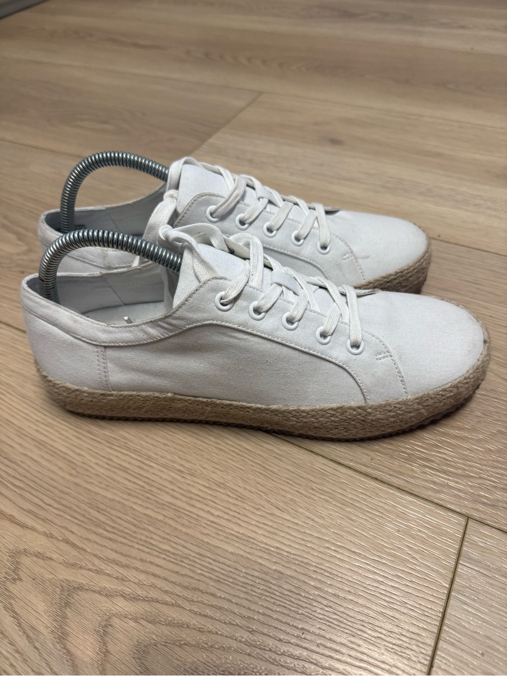 LOFT Casual White Flatform Espadrille Lace-Up Sneakers Women’s Size 9